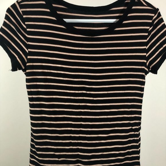 black, pink and white striped t-shirt - Picture 2 of 3